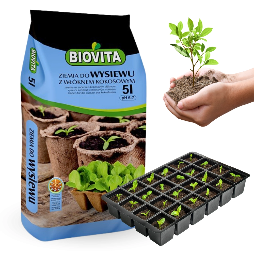 Ziemia do wysiewu z włóknem kokosowym 5L - Biovita