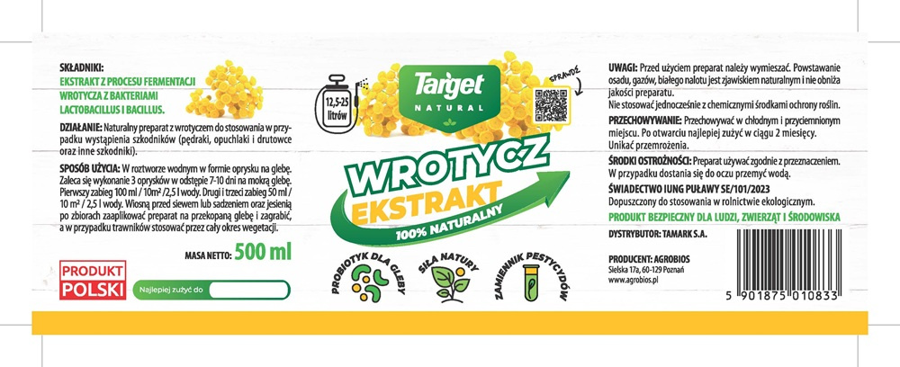 Wrotycz ekstrakt na pędraki do warzyw, drzew, krzewów i trawnika – 500 ml Target
