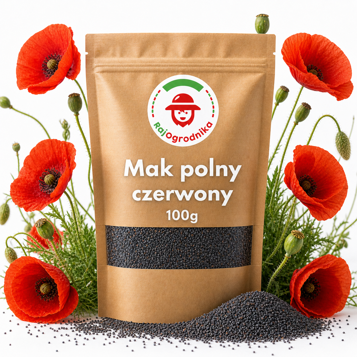 Mak polny czerwony nasiona 100g