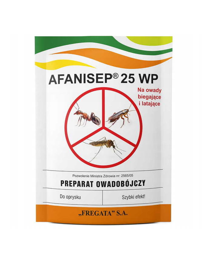 Afanisep 25 WP OPRYSK na muchy, komary, mrówki i prusaki proszek 25g - Fregata S.A.