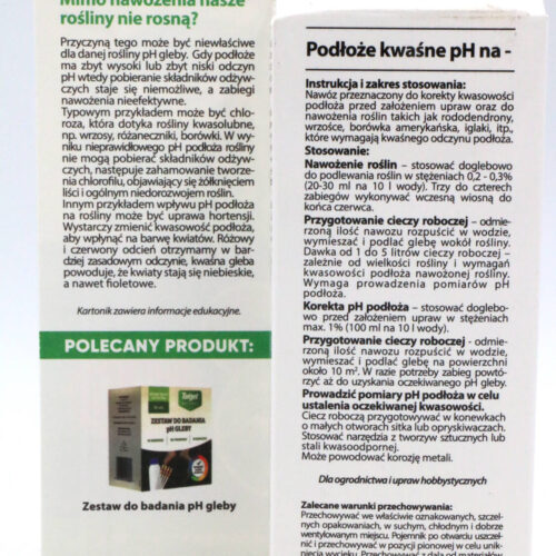 Podłoże pH- – Zakwasza i Zmniejsza pH Gleby – 100 ml Target