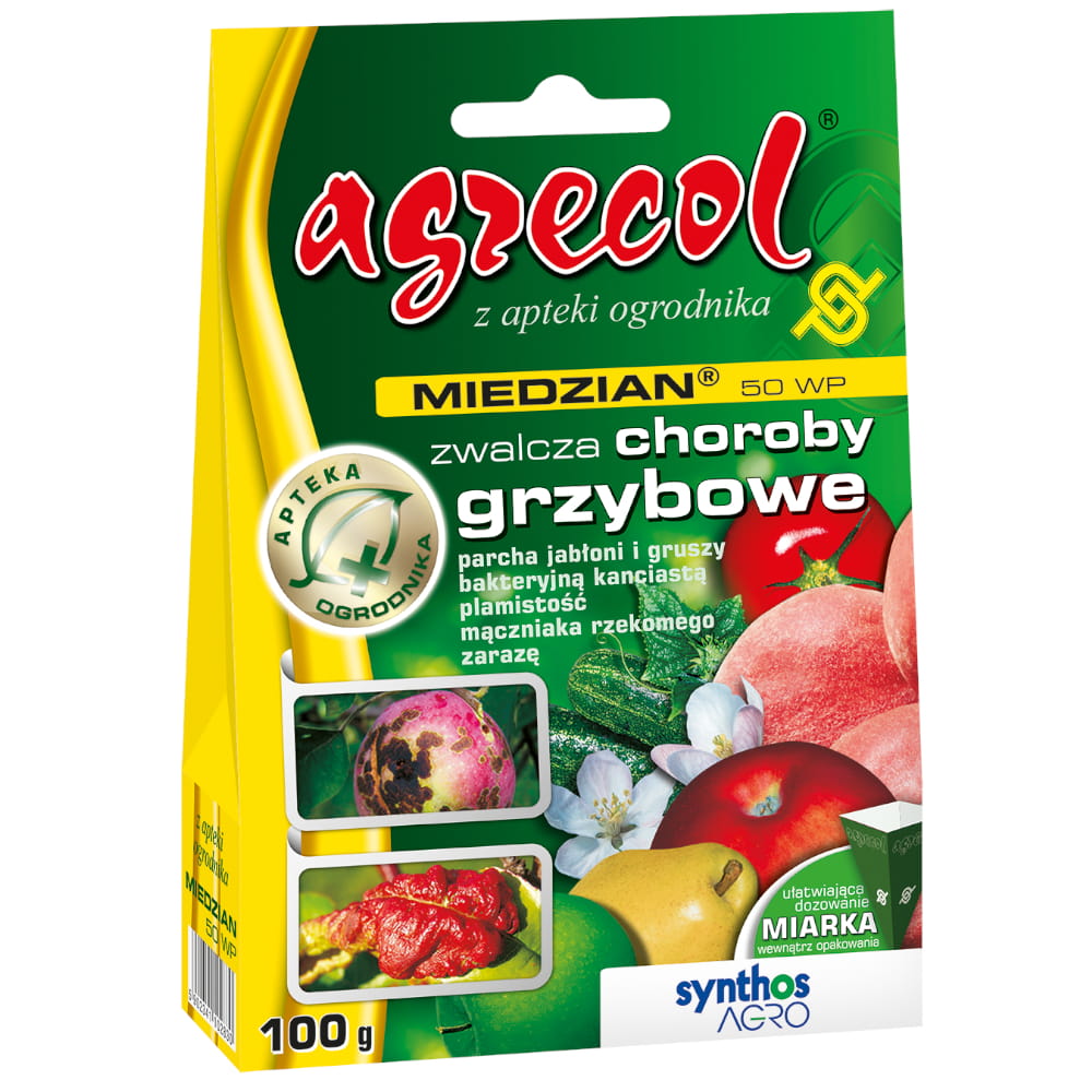 Miedzian oprysk na choroby grzybowe parch zaraza 50WP 100g - Agrecol