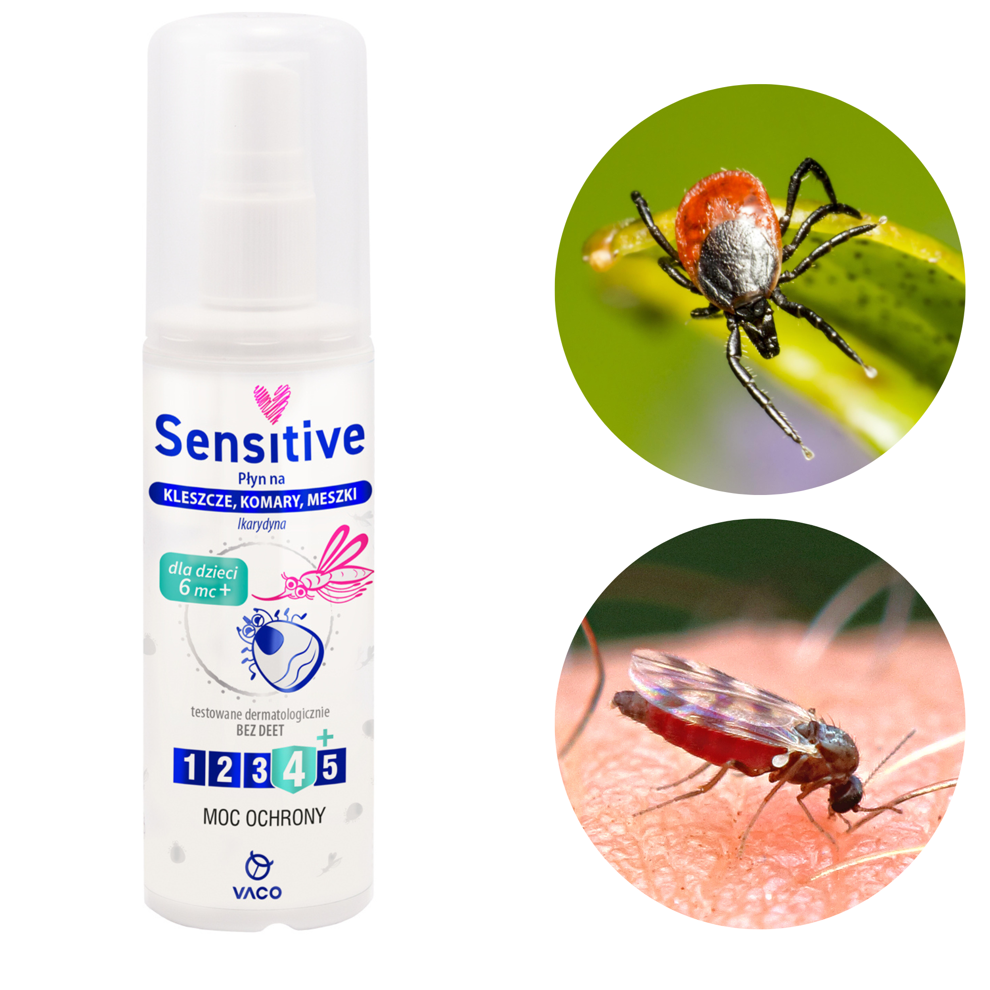 Sensitive Płyn na kleszcze, komary i meszki 80 ml - VACO
