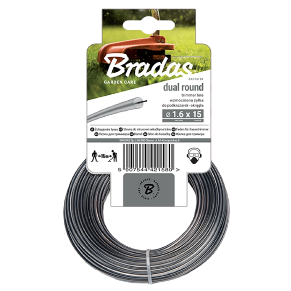 Żyłka Ripper Dual okrągła karta 2,0mm x 100m - BRADAS
